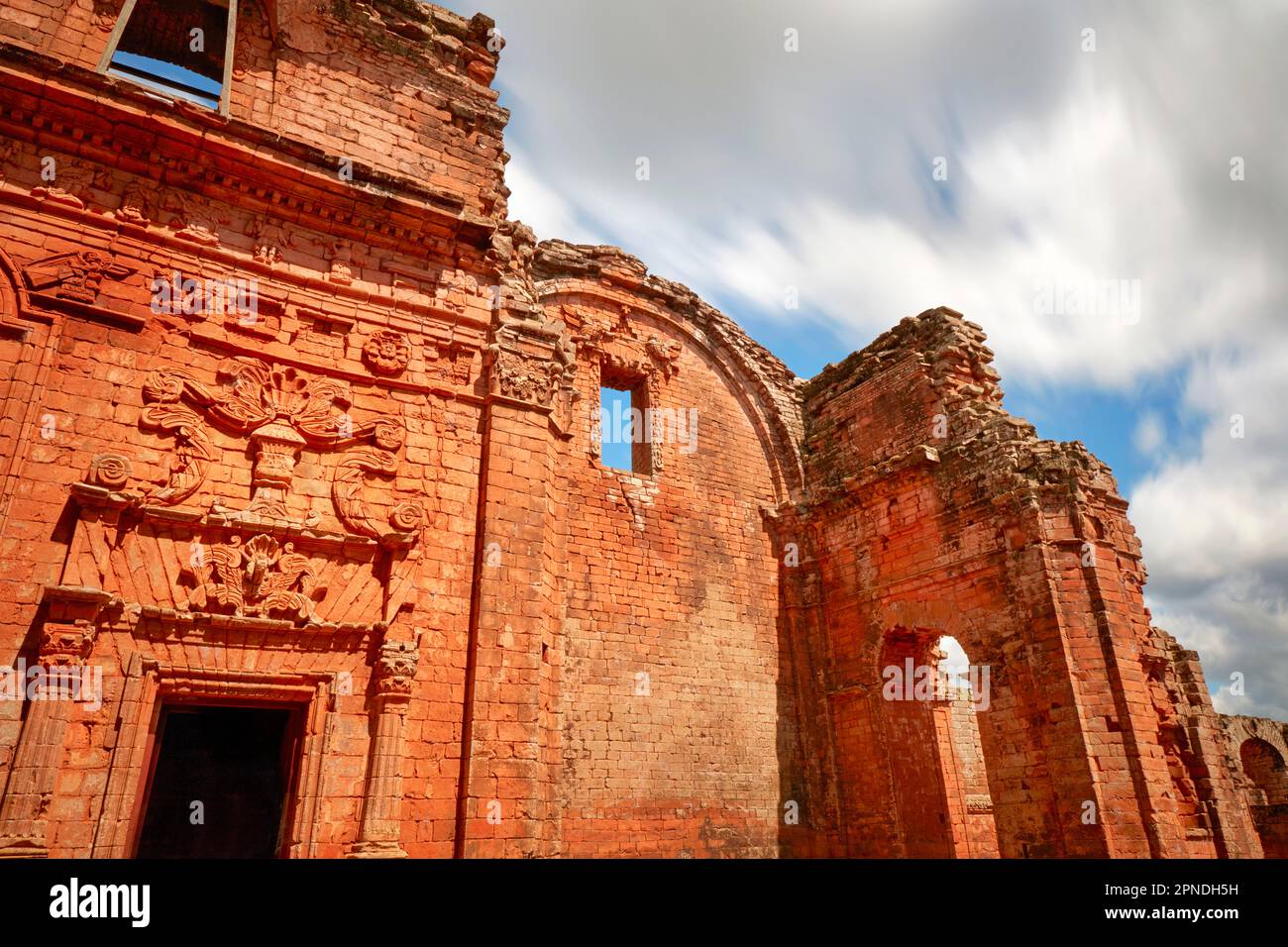 The ruins of the Jesuit Missions of "La Santísima Trinidad de Paraná", Itapúa, Paraguay. Stock Photo