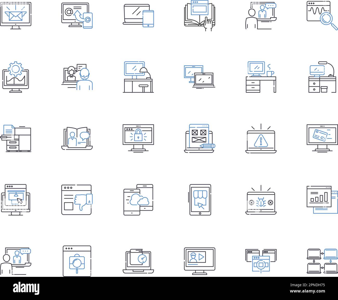 Processor line icons collection. Speed, Power, Performance, Efficiency, Overclocking, Architecture, Transistors vector and linear illustration Stock Vector