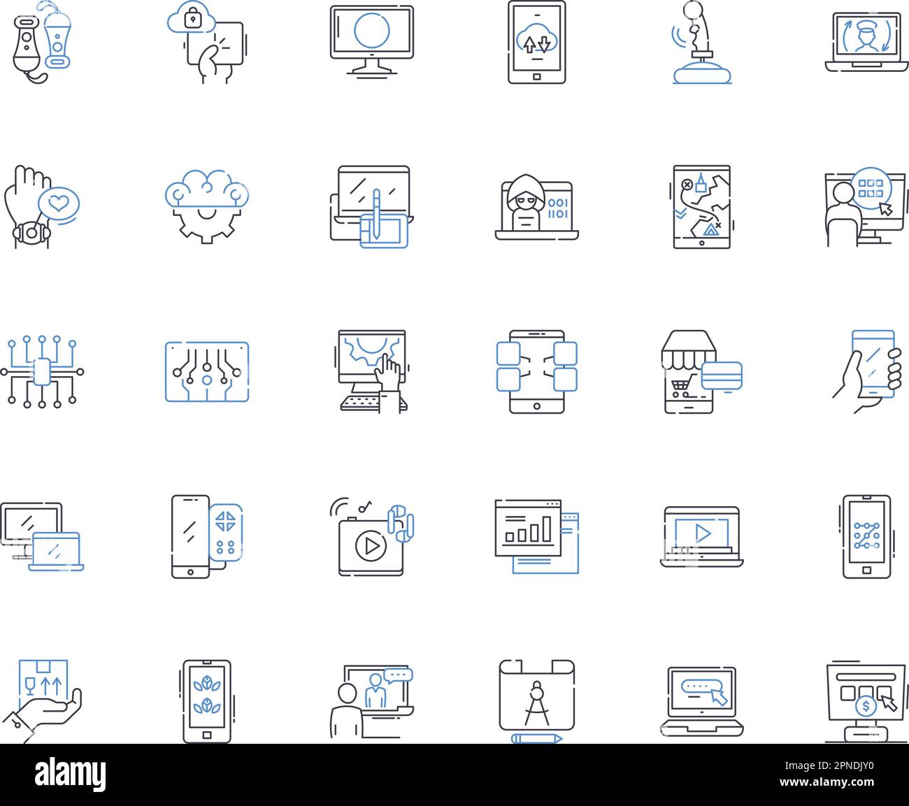 Appliances line icons collection. Refrigerator, Microwave, Dishwasher, Oven, Freezer, Stove, Blender vector and linear illustration. Toaster,Coffee Stock Vector