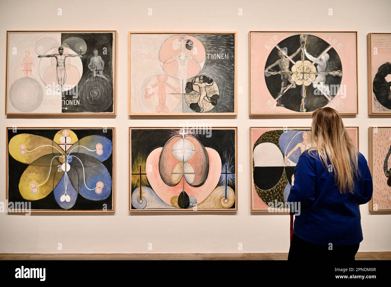 London, UK. "The Ten Largest 1907" by Hilma Af Klint. Press view of