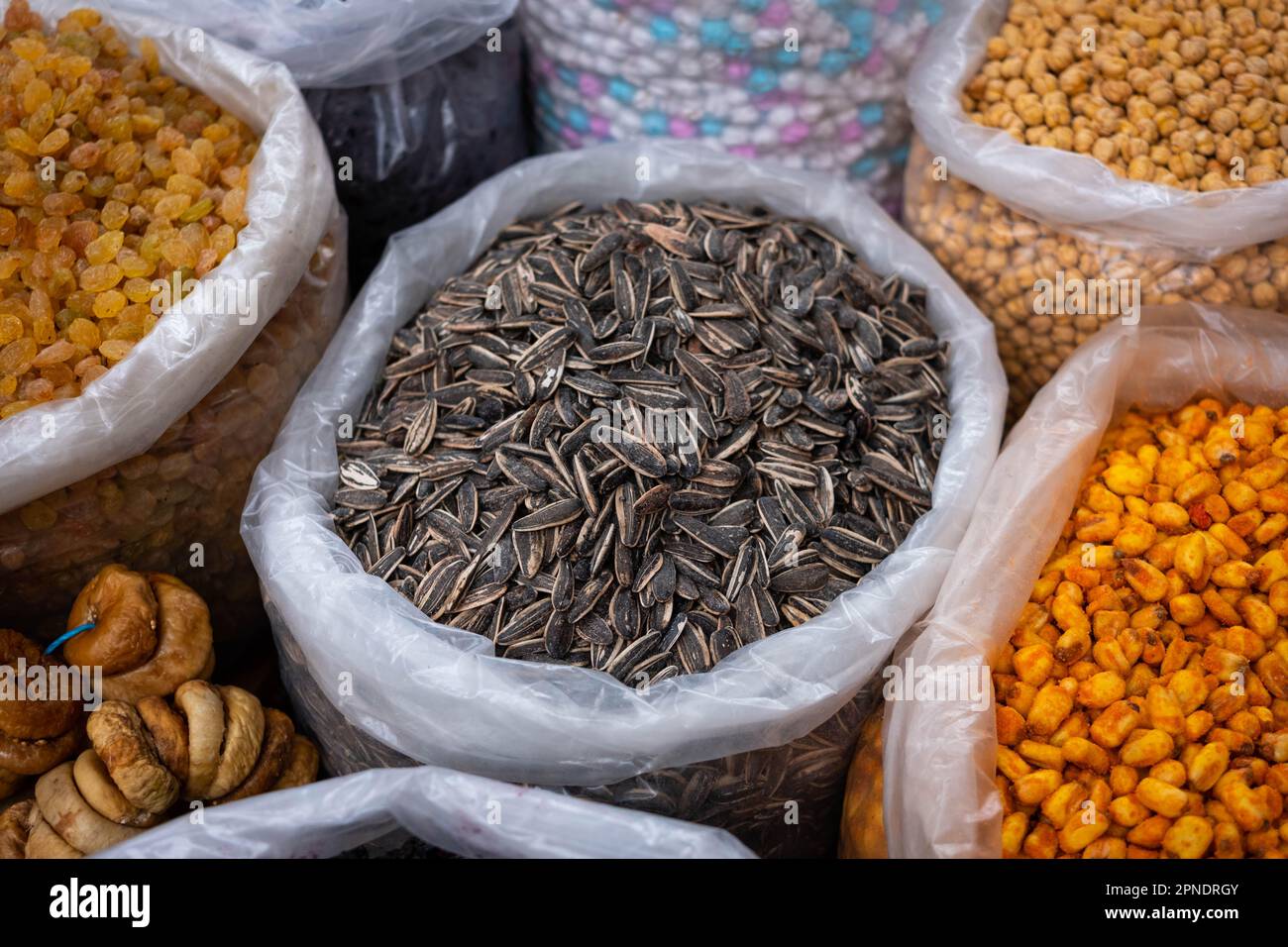 Sunflower seeds and nuts for sale on snack food market Stock Photo Alamy