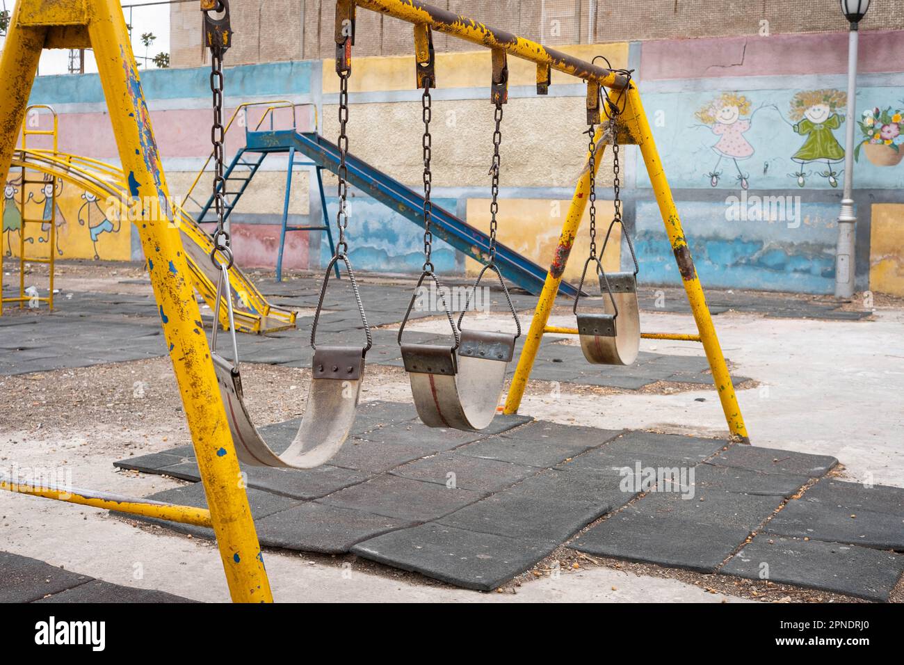 old playground with rusty equipment Stock Photo - Alamy