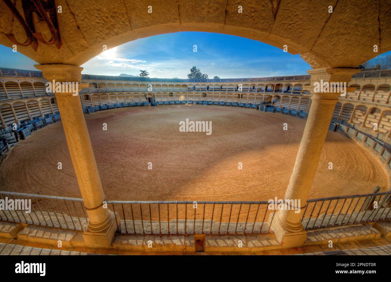 Inside the Famous Bullring in Ronda, Spain Stock Photo