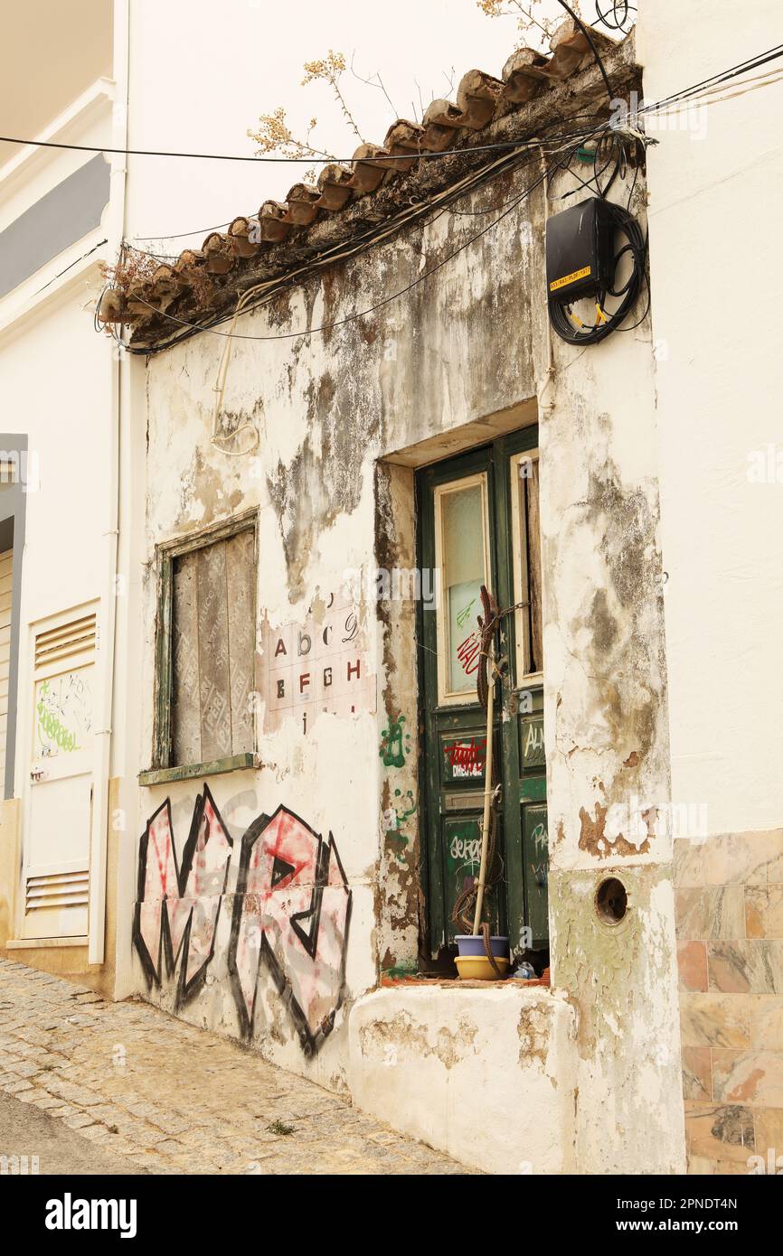 An old town house, Old Town, Lagos, Algarve, Portugal Stock Photo