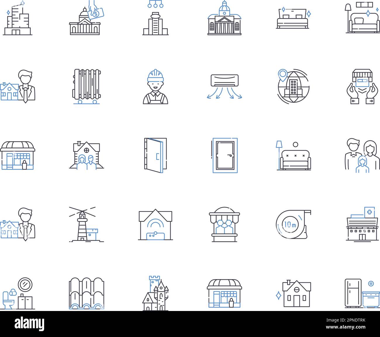 Facility Maintenance line icons collection. Repairs, Cleaning, Inspections, Upkeep, Maintenance, Sanitation, Preventative vector and linear Stock Vector