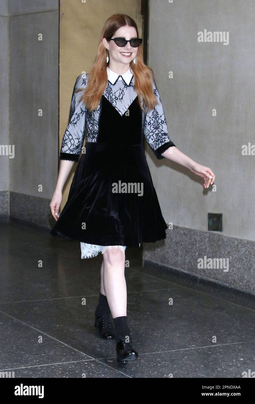 New York, NY, USA. 18th Apr, 2023. Lucy Boynton seen at NBC's Today