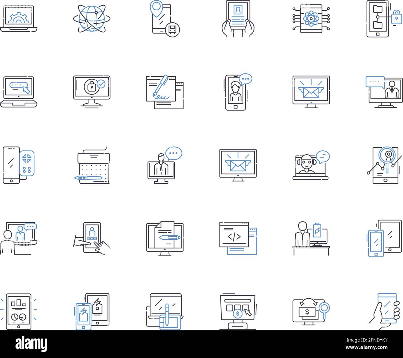 Machinery line icons collection. Automation, Assembly, Equipment ...