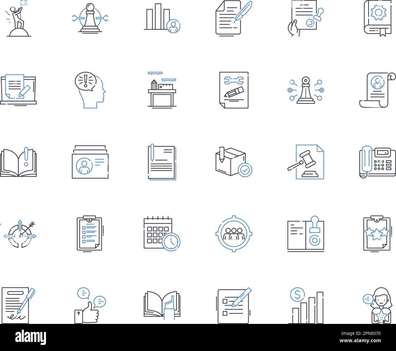 Financial accounting line icons collection. Balance, Audit, Transaction, Asset, Liability, Revenue, Expense vector and linear illustration. Profit Stock Vector