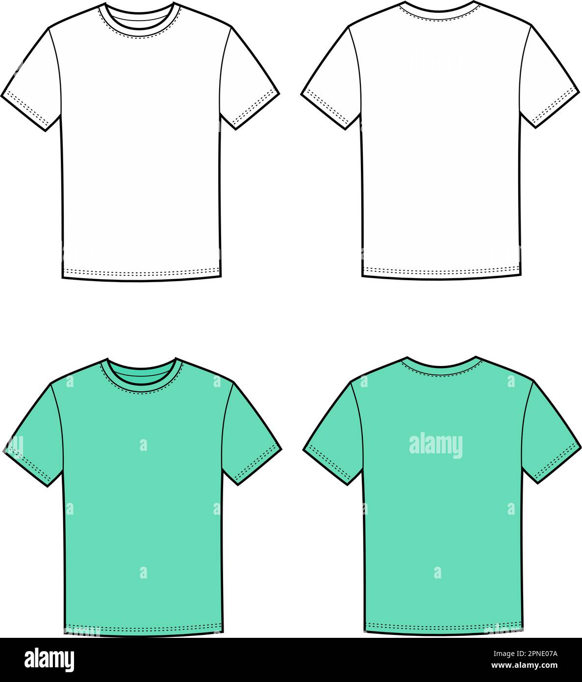 Mens tshirt fashion CAD. Front and back Stock Vector Image & Art - Alamy