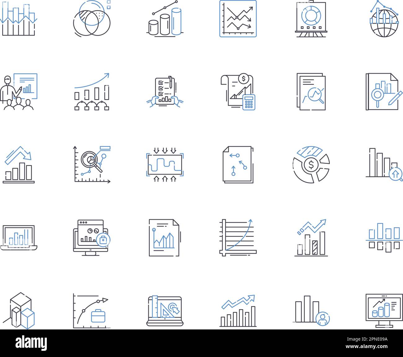 Numbers digits line icons collection. Quantity, Enumeration, Mathematics, Calculation, Figures, Summation, Arithmetic vector and linear illustration Stock Vector