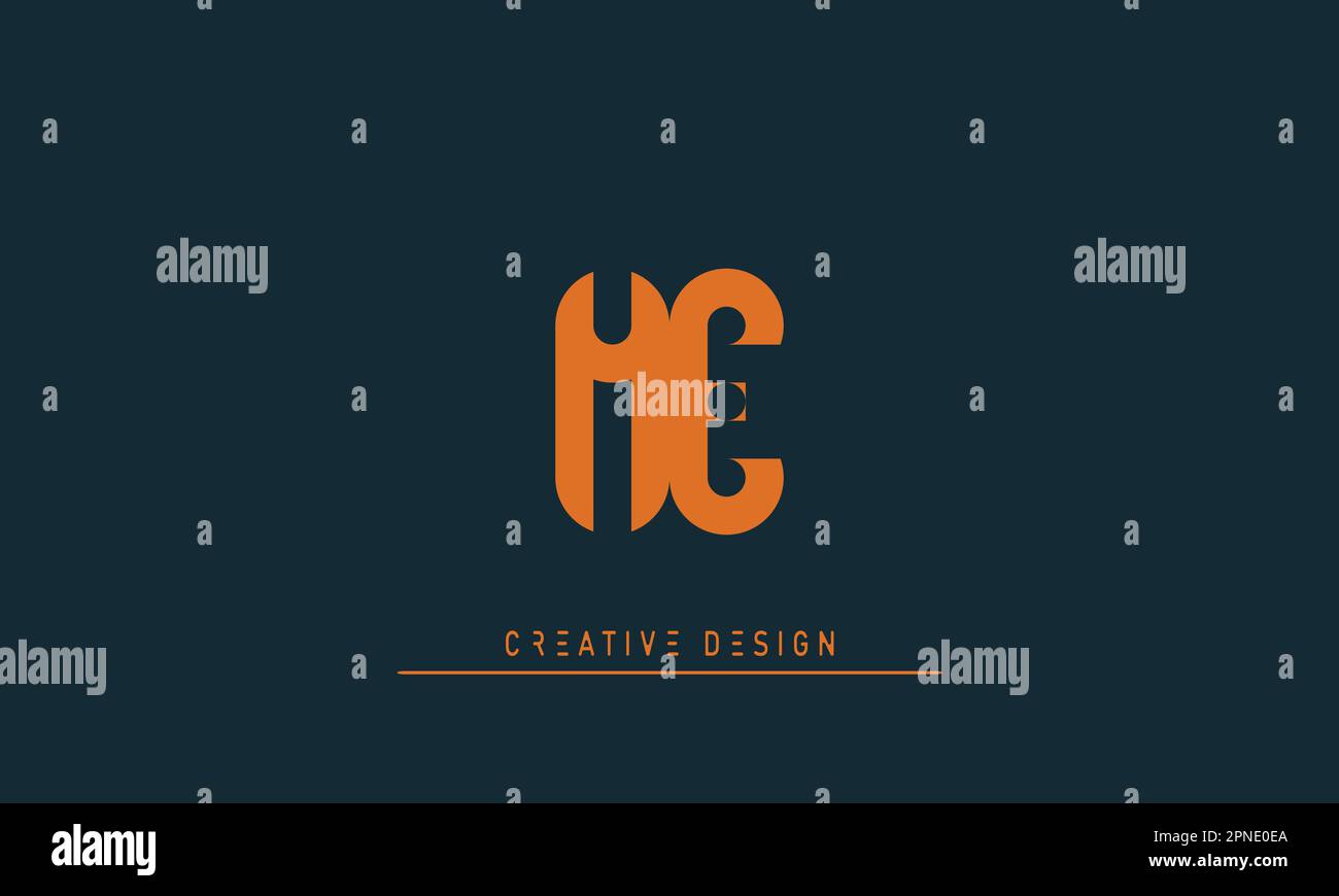 Alphabet letters Modern Creative logo ME , EM Stock Vector