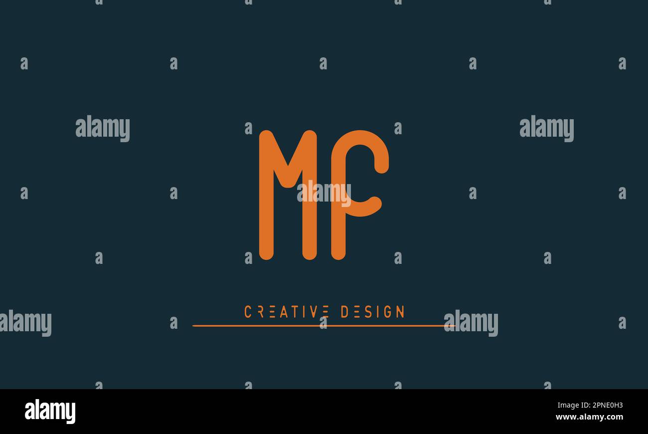 Alphabet letters Modern Creative logo MF , FM Stock Vector