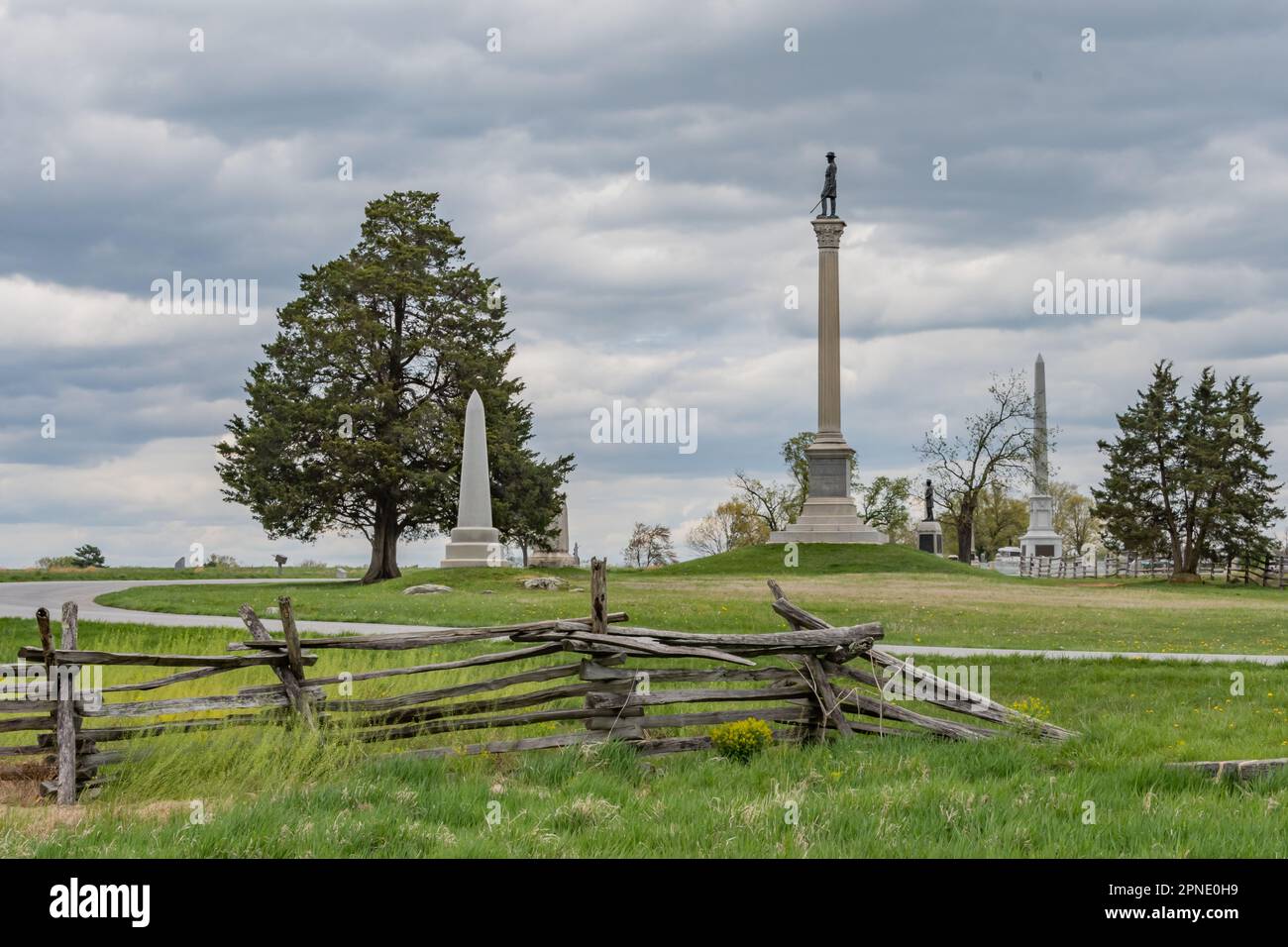 Monuments on Hancock Avenue, Gettysburg Pennsylvania USA, Gettysburg