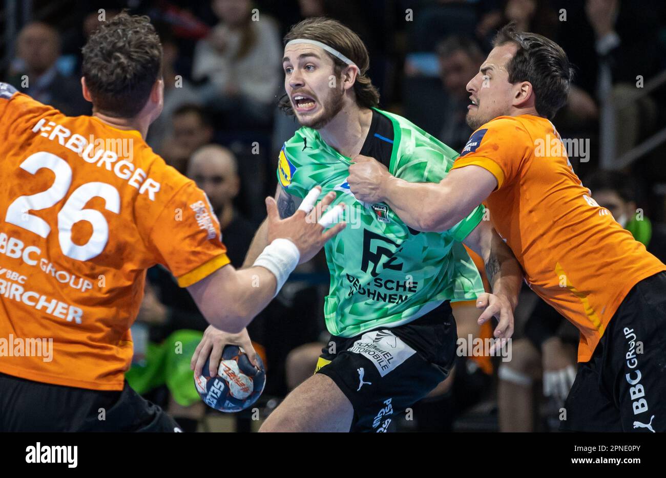 Berlin, Germany. 18th Apr, 2023. Handball EHF European League, Füchse Berlin Kadetten Berlin, Germany. 18th Apr, 2023. Handball EHF European League, Füchse Berlin Kadetten