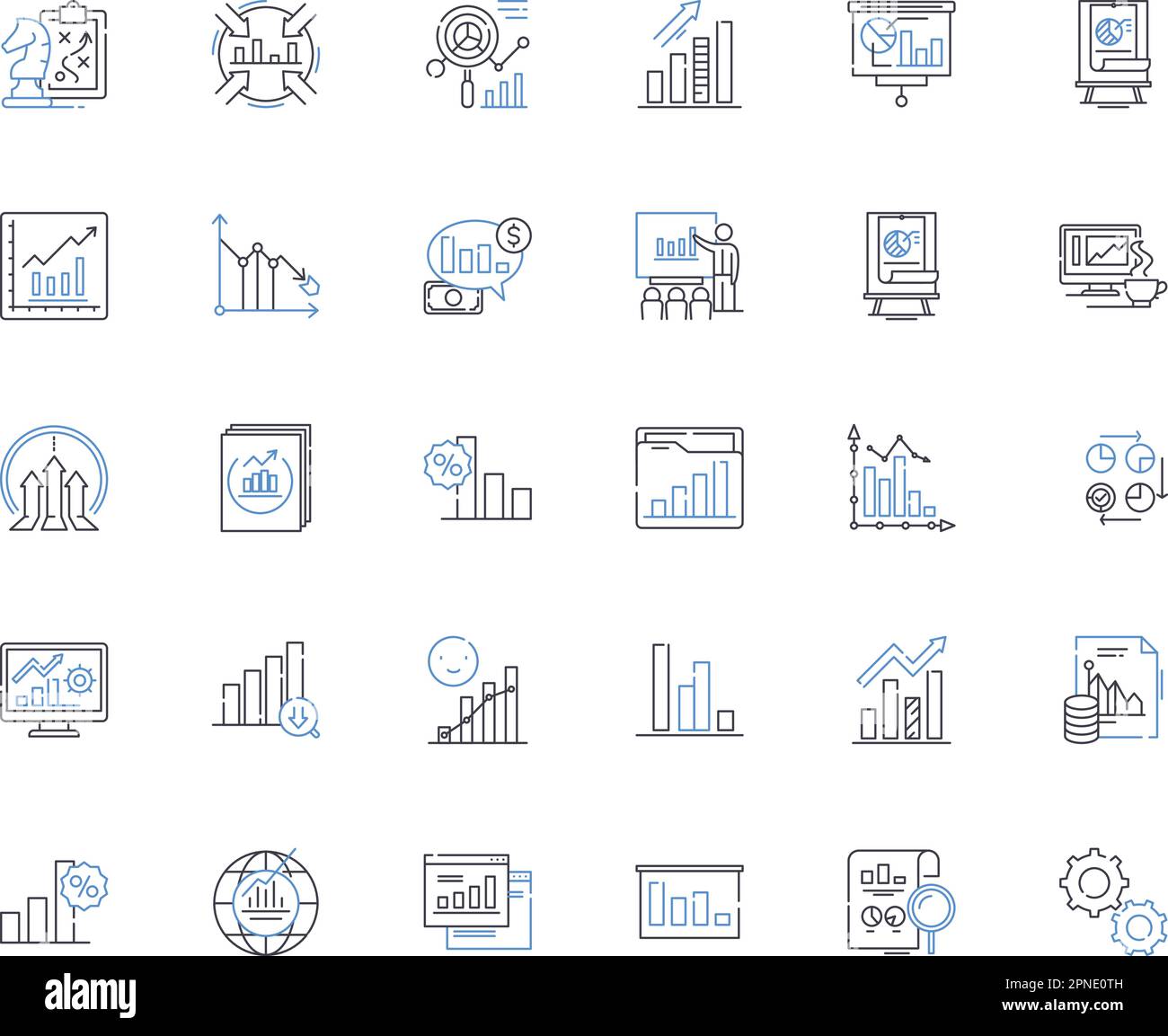 Facts statistics line icons collection. Metrics, Analytics, Figures ...