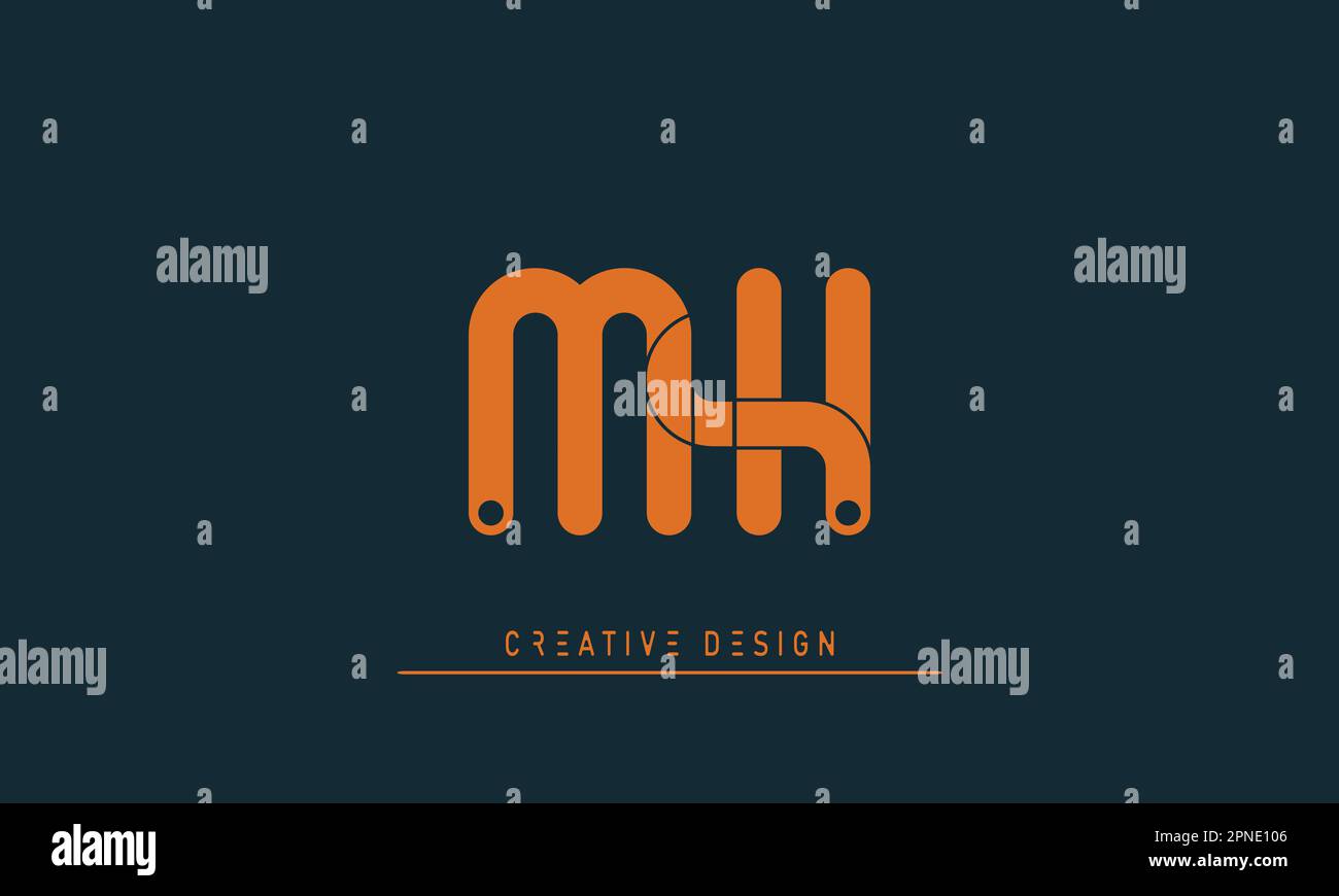 Alphabet letters Modern Creative logo MH , HM Stock Vector
