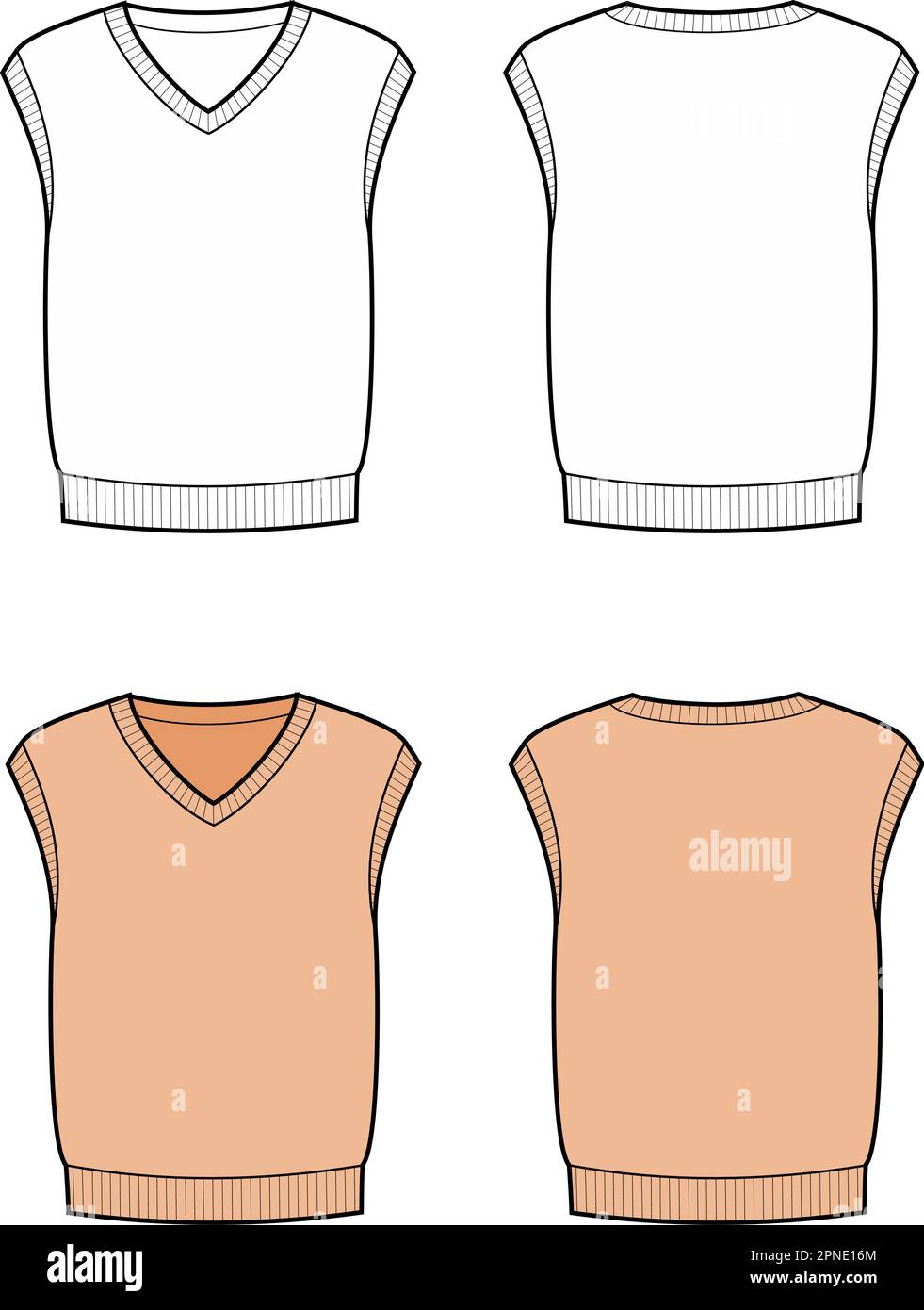 Mens knitted vest. Front and back Stock Vector Image & Art Alamy