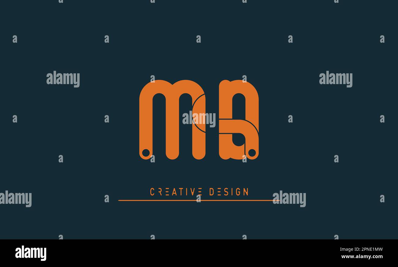 Alphabet letters Modern Creative logo MD , DM Stock Vector