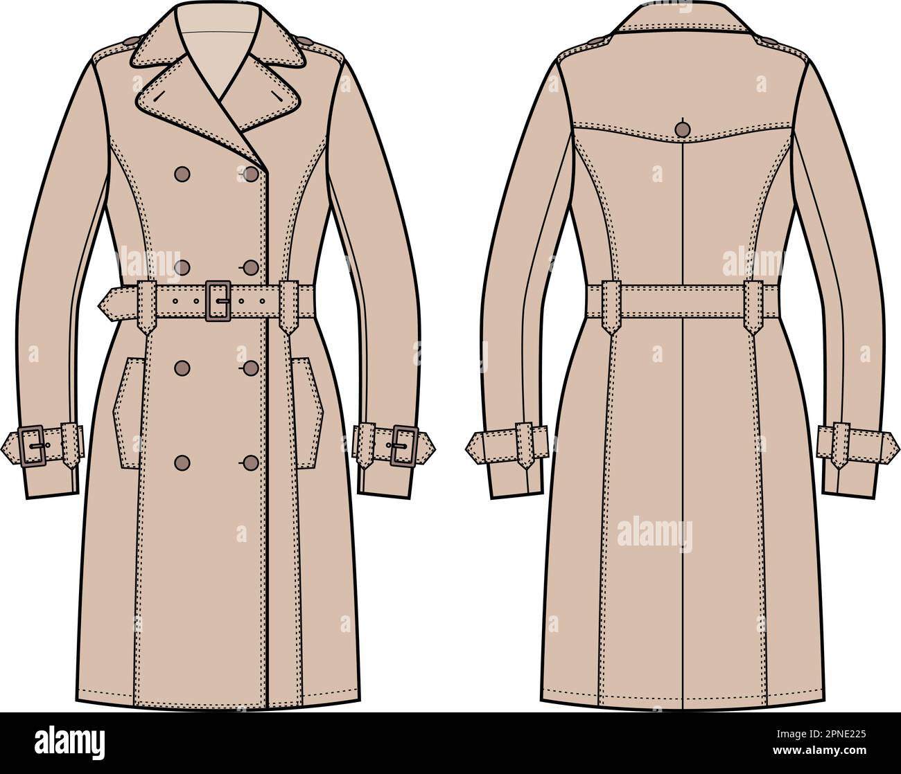 Sketch woman trench coat hi-res stock photography and images - Alamy