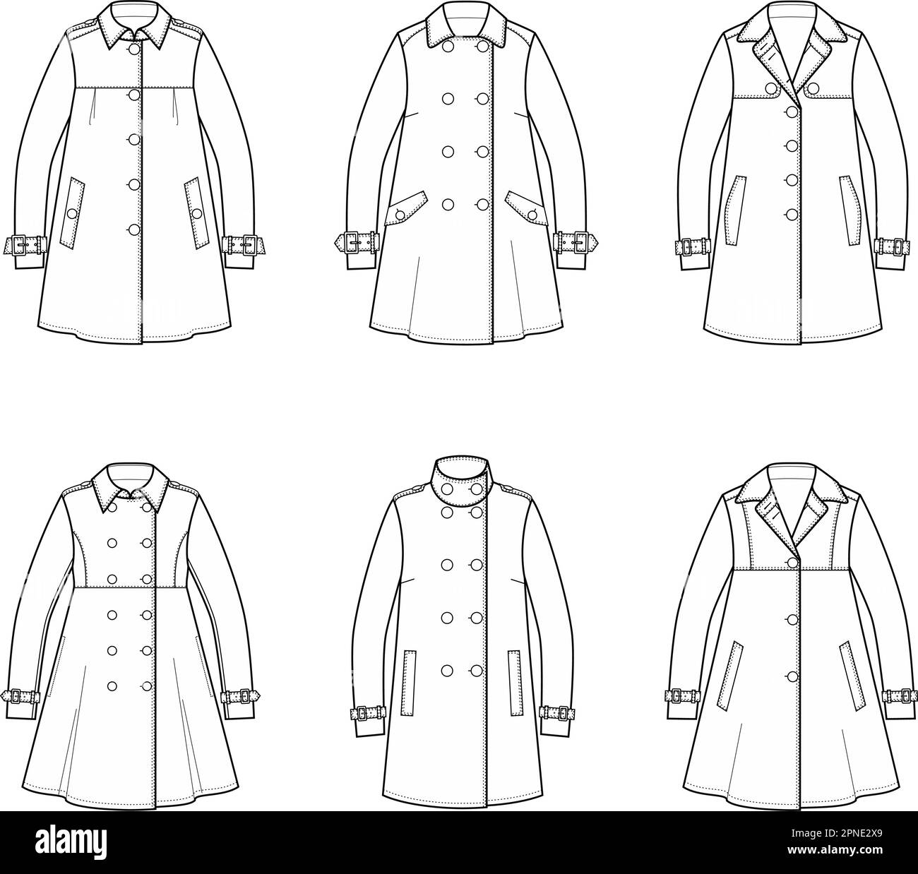 Womens trench coat. Fashion CAD Stock Vector Image & Art - Alamy