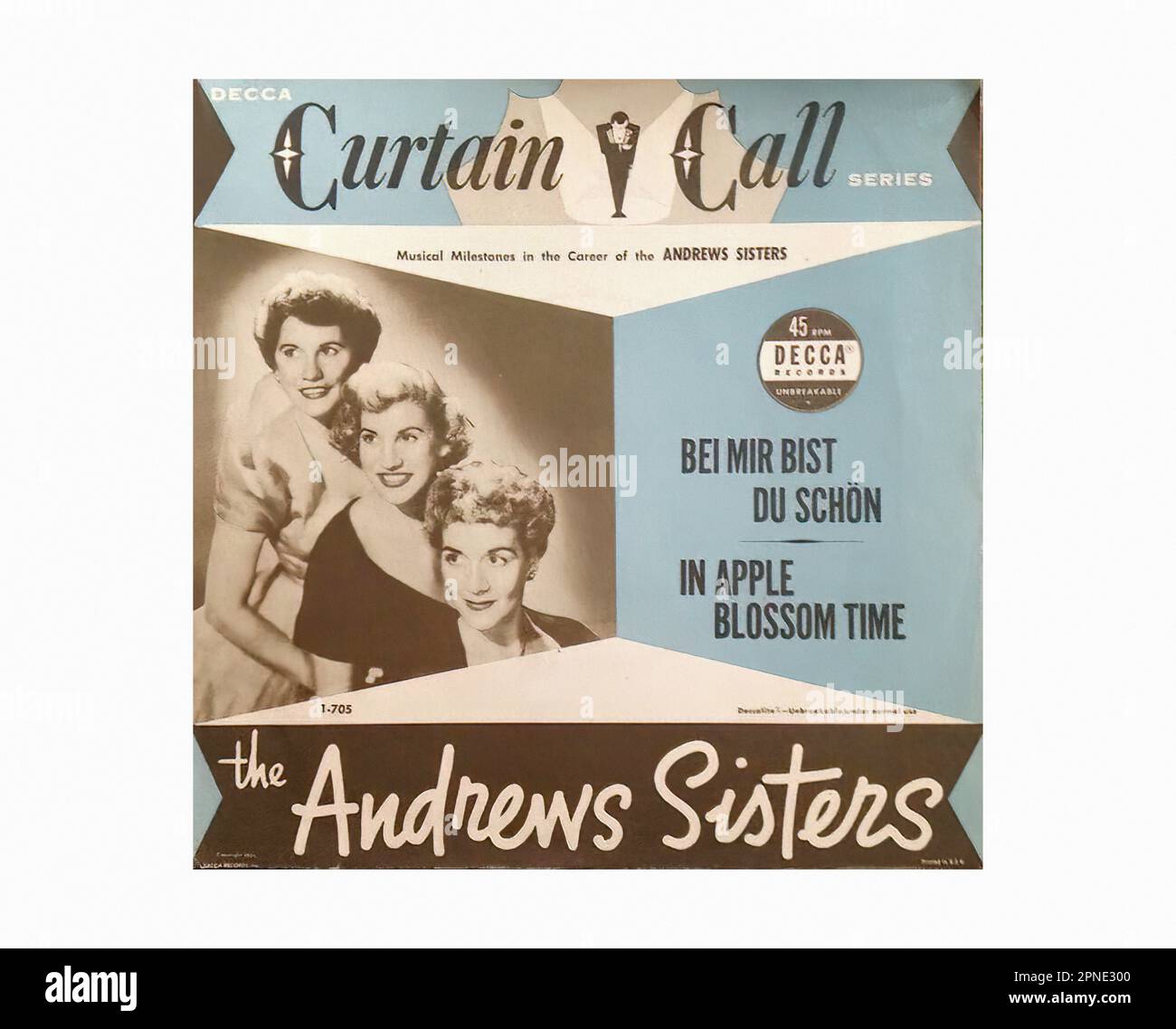 Andrew Sisters - 1962 09 A - Vintage 45 R.P.M Music Vinyl Record Stock Photo