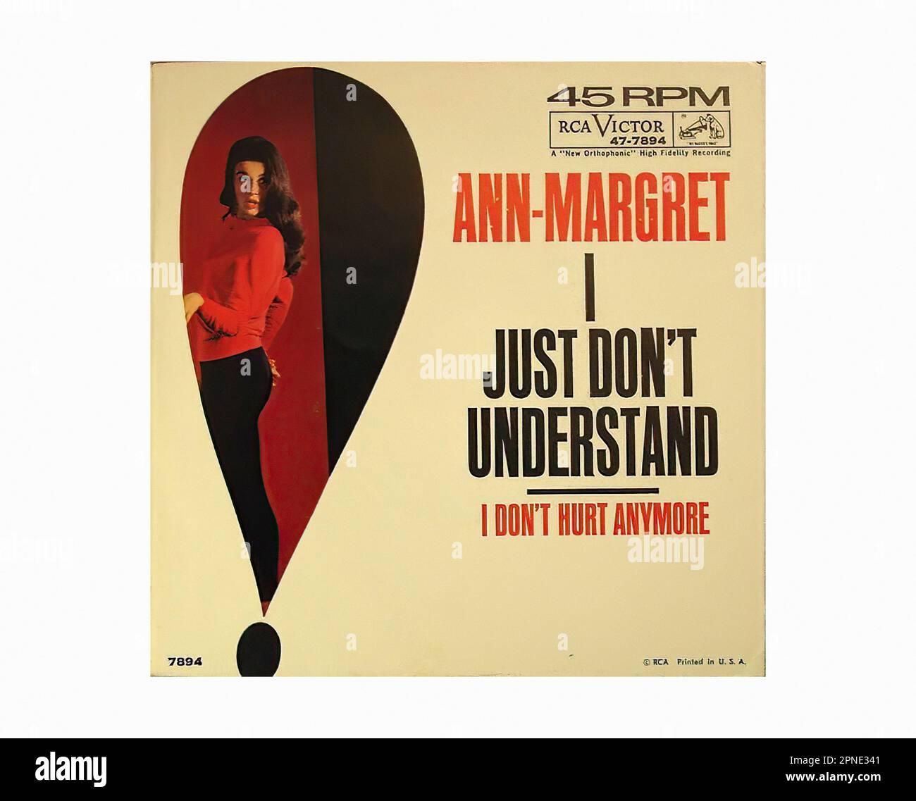 Ann-Margret 1961 06 - Vintage 45 R.P.M Music Vinyl Record Stock Photo