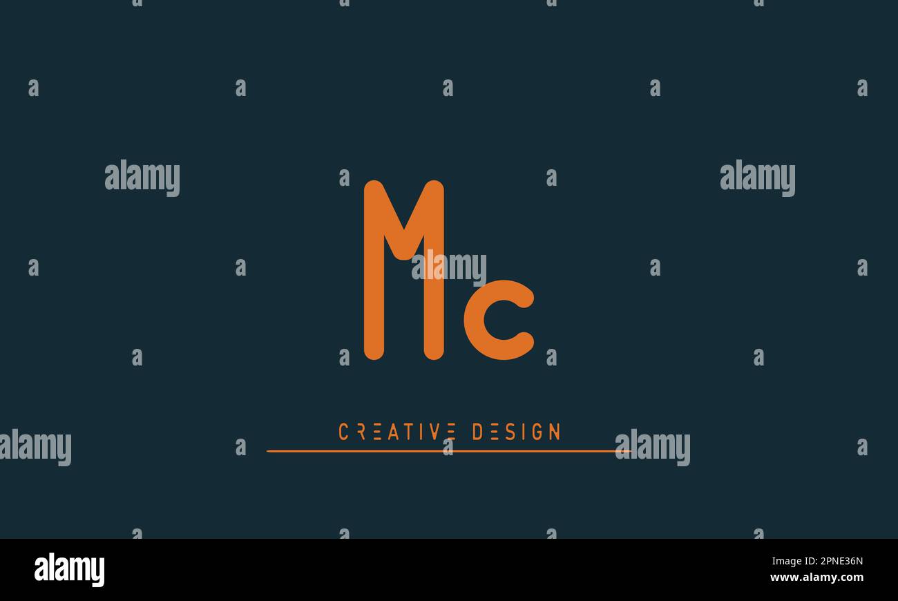 Alphabet letters Modern Creative logo MC , CM Stock Vector
