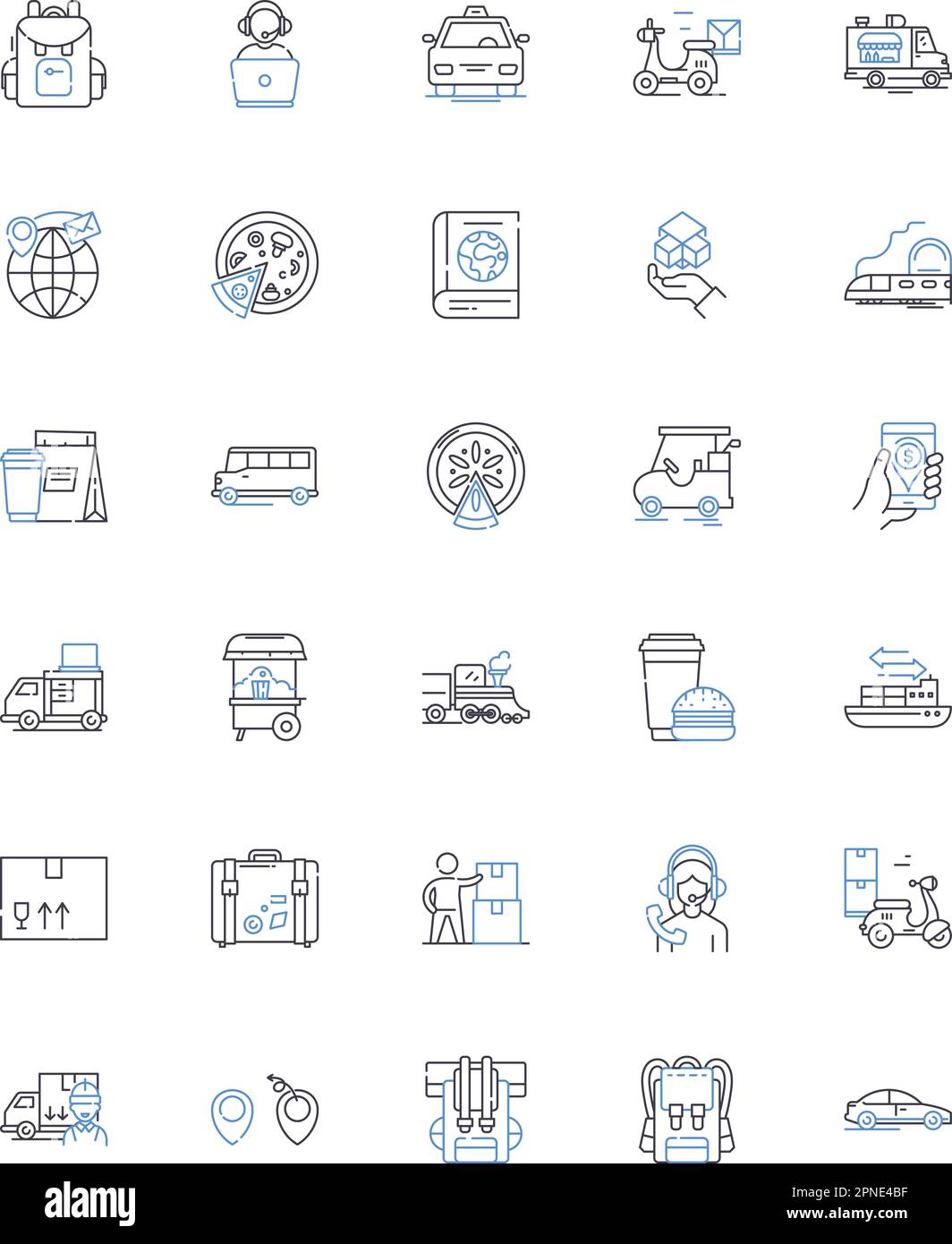 Supply chain management line icons collection. Logistics, Procurement ...