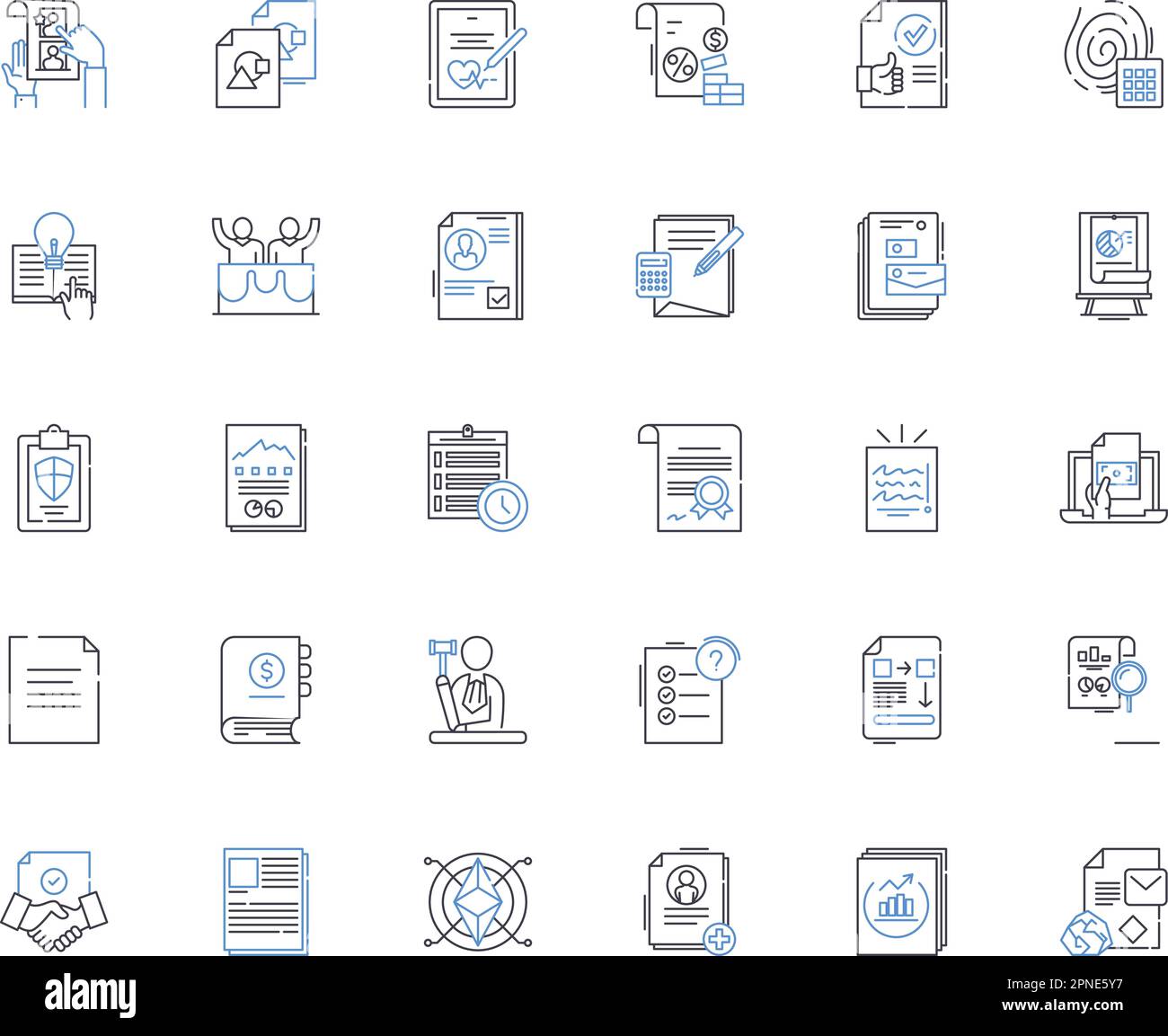 Law house line icons collection. Attorney, Lawyer, Legal, Courtroom, Justice, Litigation, Evidence vector and linear illustration. Paralegal,Bailiff Stock Vector