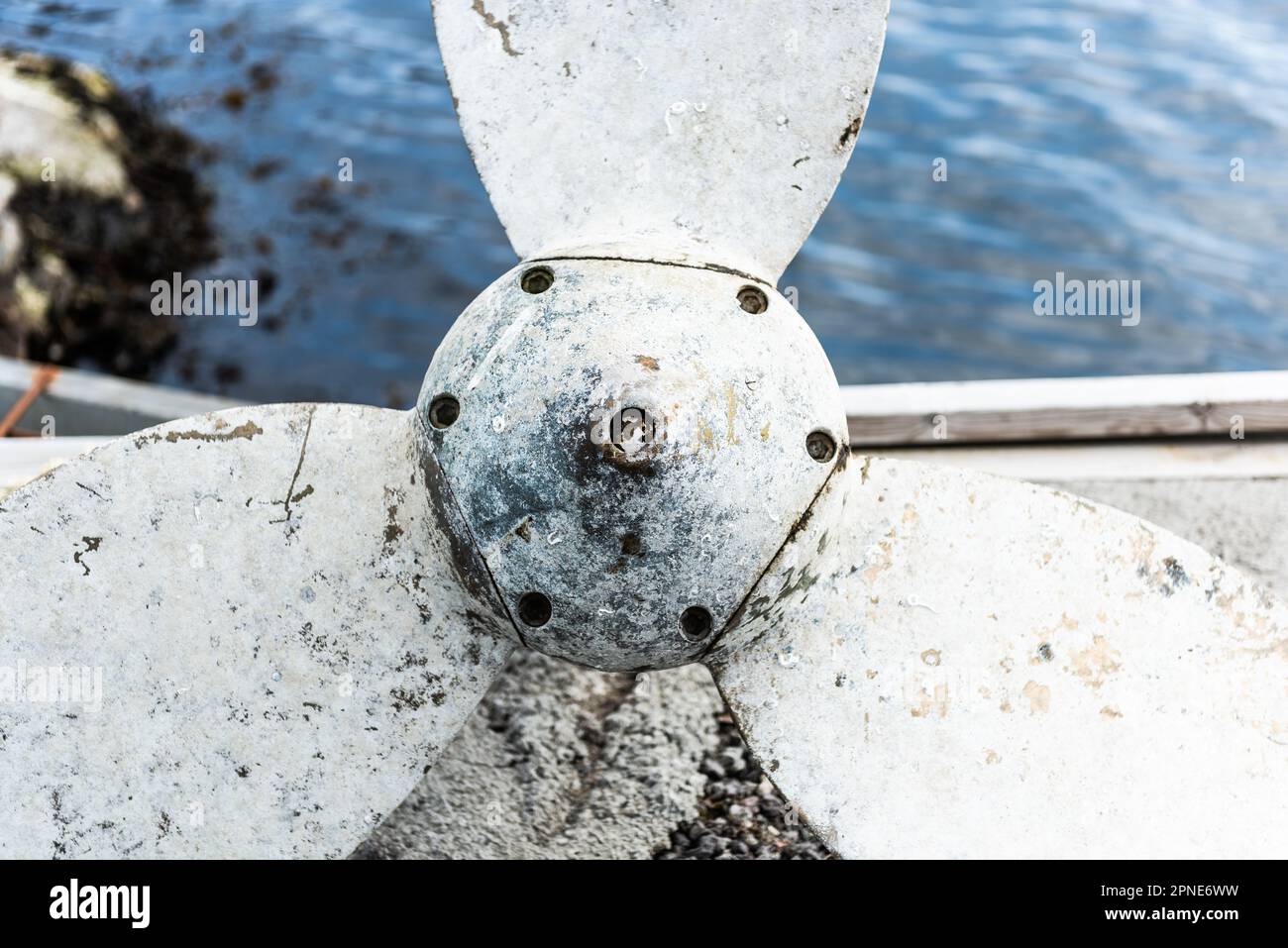 Propeller of a fishing boat Stock Photo - Alamy