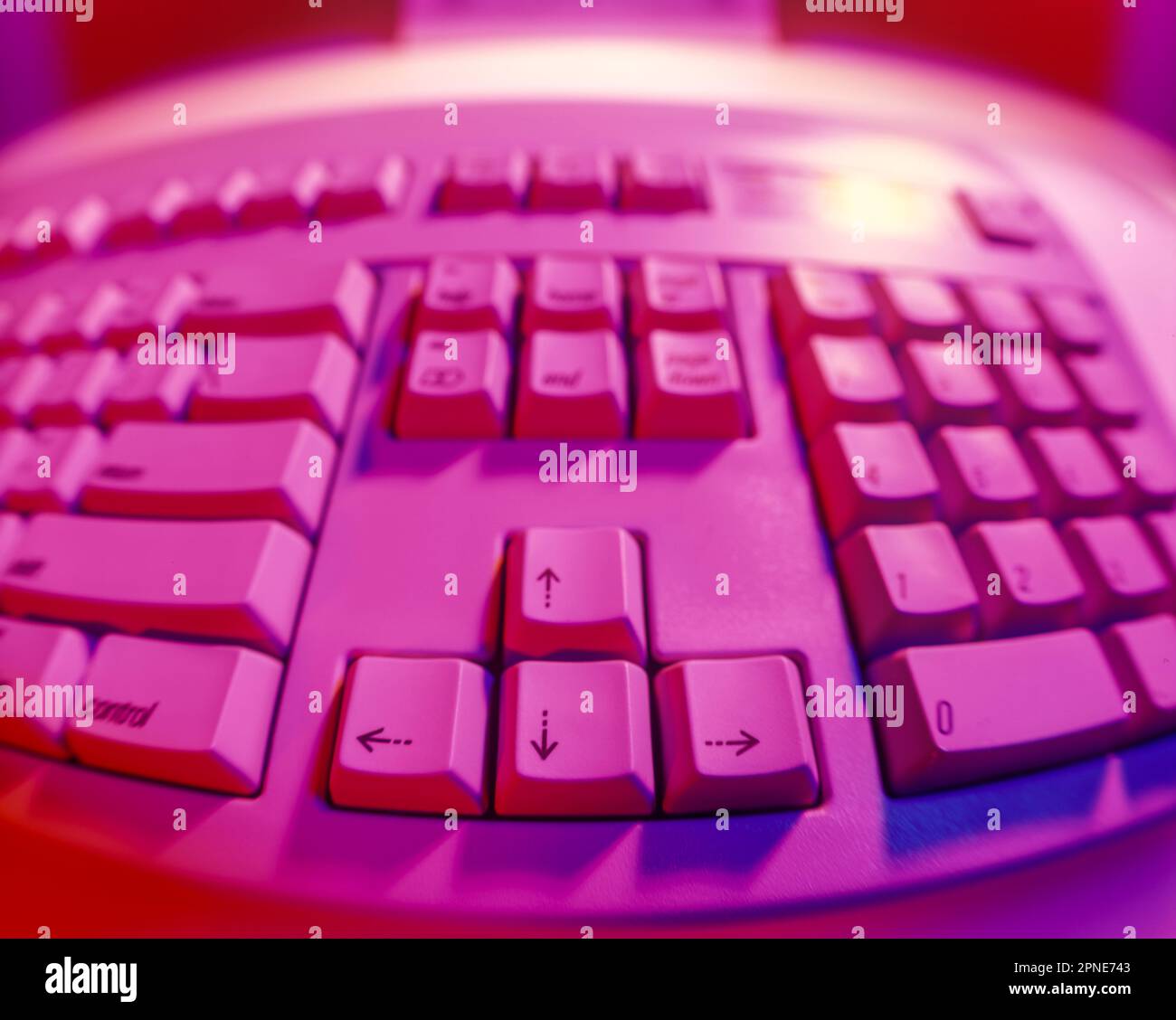 2000 HISTORICAL PUSH BUTTON PERSONAL COMPUTER KEYBOARD (©2000 APPLE CORP) Stock Photo