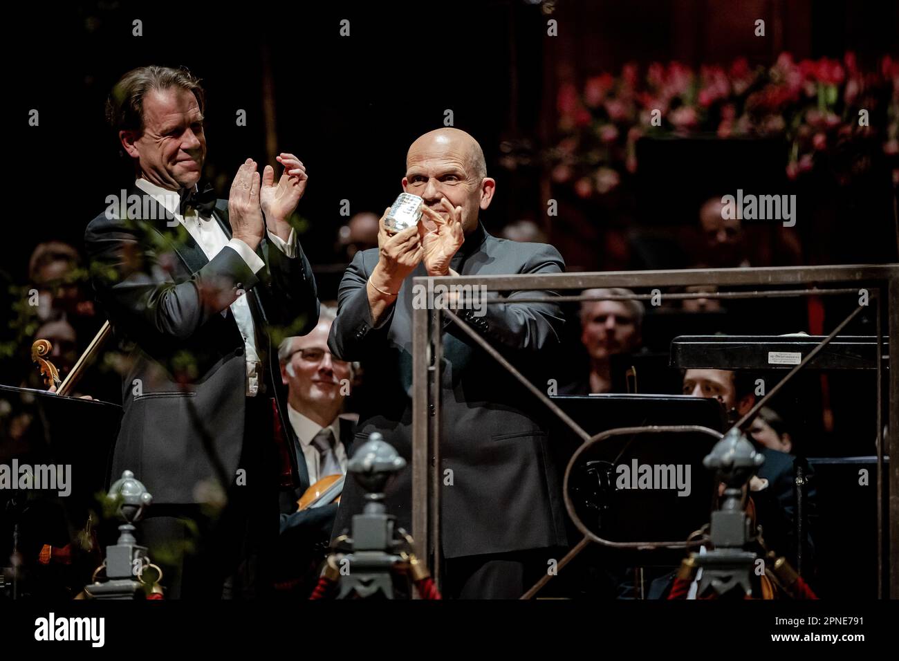 AMSTERDAM - Conductor Jaap van Zweden during the presentation of the Concertgebouw Award for his contribution to the artistic profile of the Concertgebouw. At the age of 19, the 62-year-old Van Zweden became the youngest ever concertmaster of the Concertgebouworkest. ANP ROBIN VAN LONKHUIJSEN netherlands out - belgium out Stock Photo