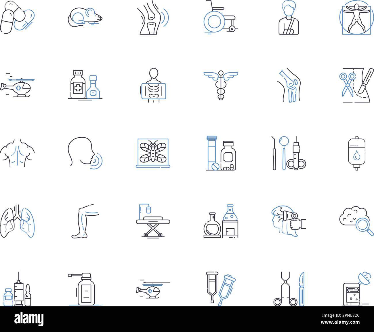 Healthcare institutions line icons collection. Hospital, Clinic ...