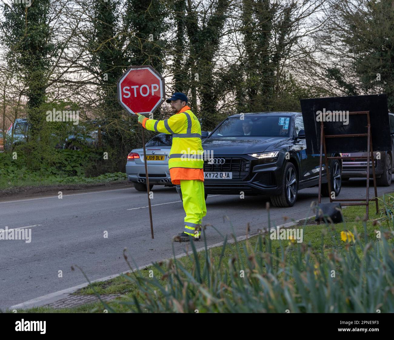 April 2023 Traffic and pedestrian control at the road crossing at the