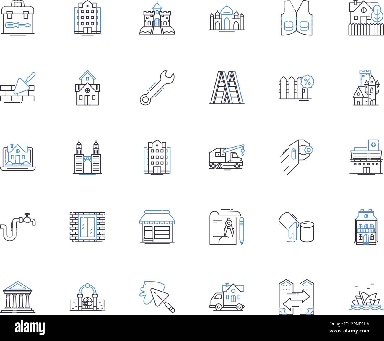 Crane line icons collection. Hoist, Lifting, Construction, Rigging ...
