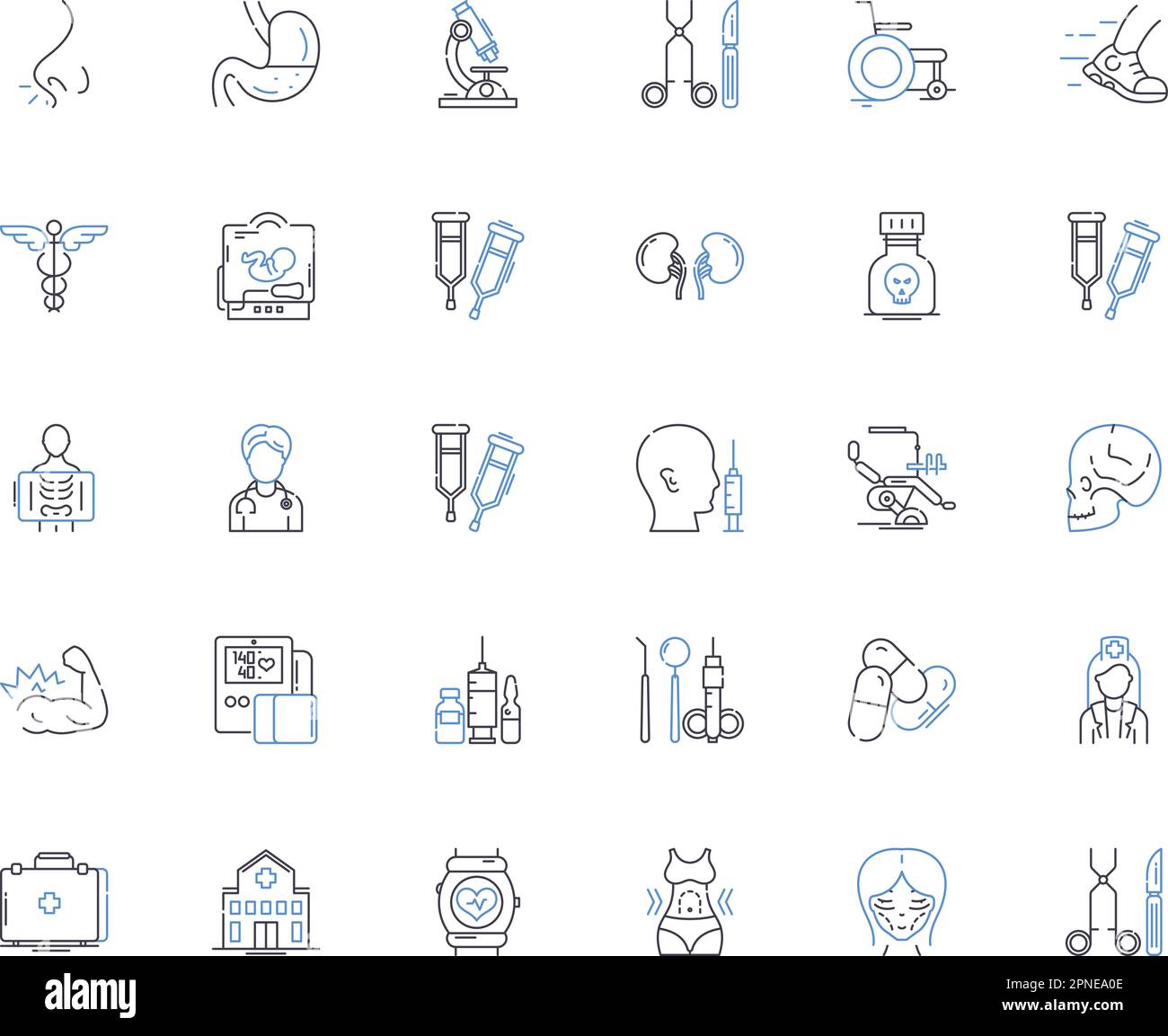 Hearing test line icons collection. Audiogram, Tinnitus, Threshold, Audiologist, Cochlea, Decibels, Hearing loss vector and linear illustration Stock Vector
