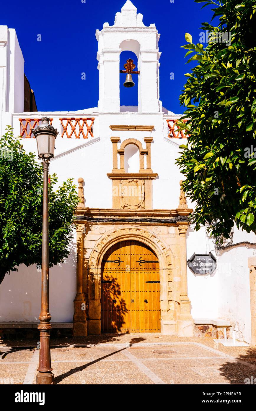 La Ermita, a 17th century church deconsecrated and converted into a restaurant. Alburquerque, Badajoz, Extremadura, Spain, Europe Stock Photo