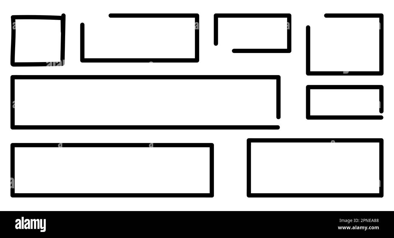 Hand drawn frames. Vector illustration isolated on white background ...