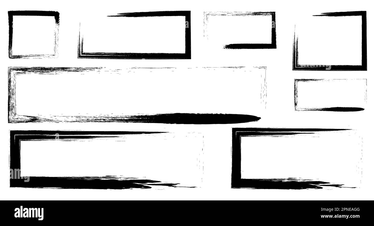 Set of hand drawn grunge sketched frames. Vector illustration Stock ...