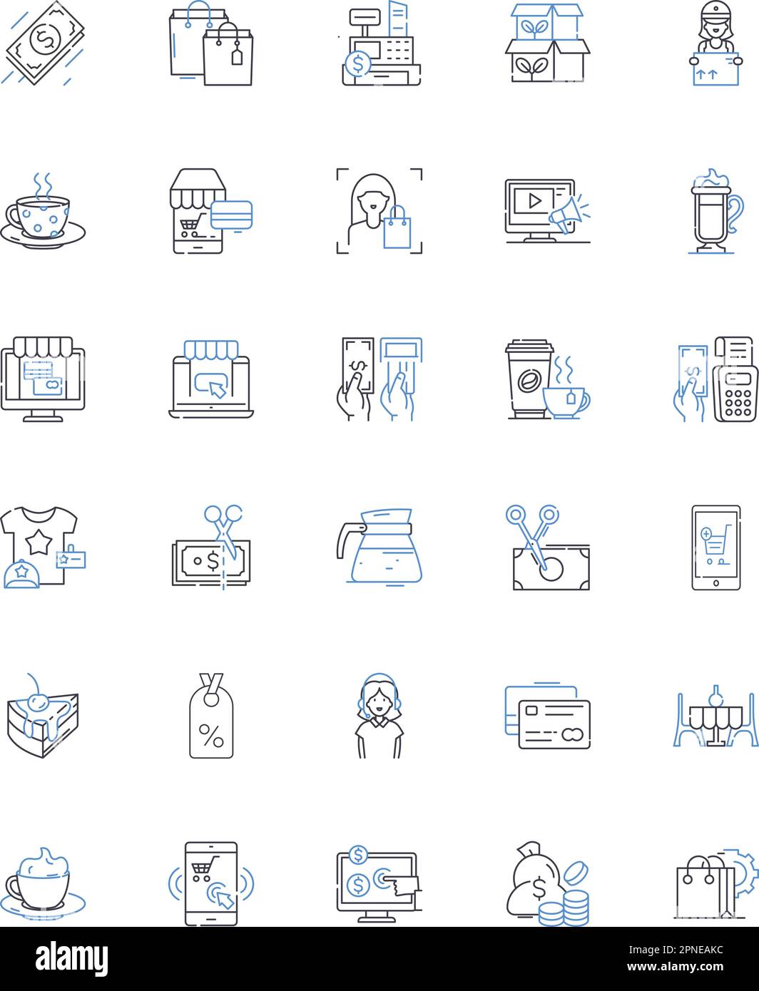 Emporium line icons collection. Boutique, Market, Luxury, Vintage