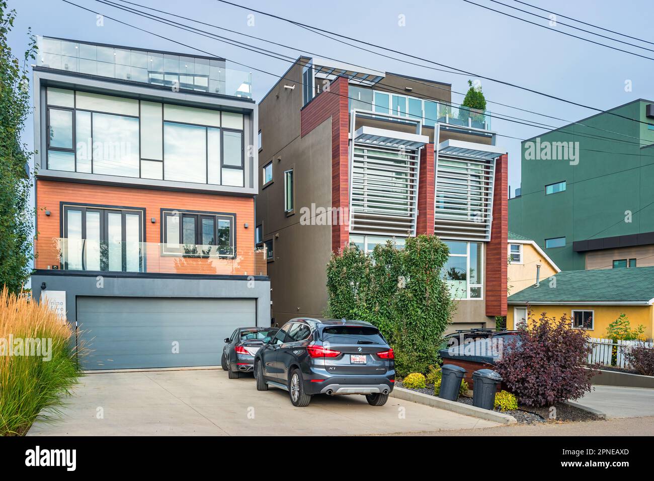 New detached houses in Edmonton Alberta Canada Stock Photo Alamy