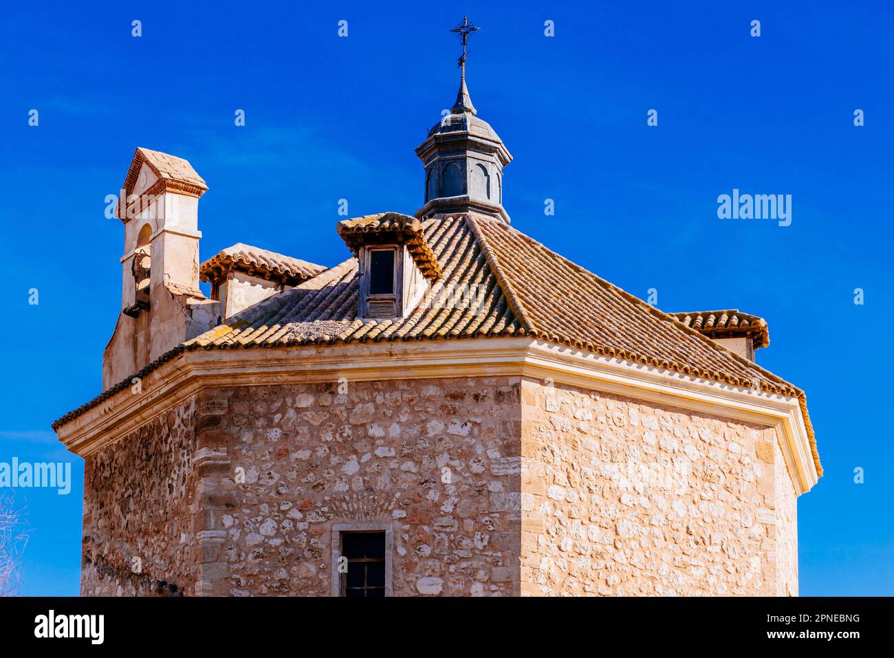 Detail of the dome. Former Hermitage of Veracruz. With an octagonal floor plan, today it is the Library and municipal archive. Tembleque, Toledo, Cast Stock Photo