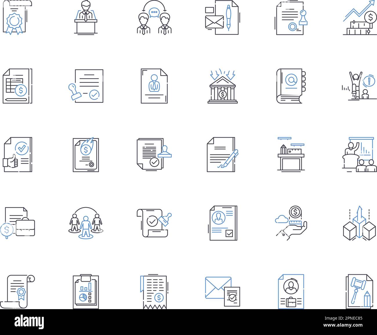 Marketing team line icons collection. Strategy, Campaigns
