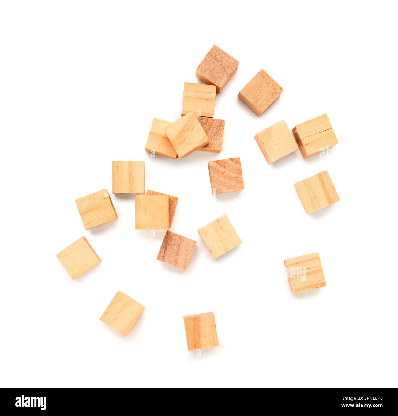 Wooden cubes isolated on white background Stock Photo - Alamy