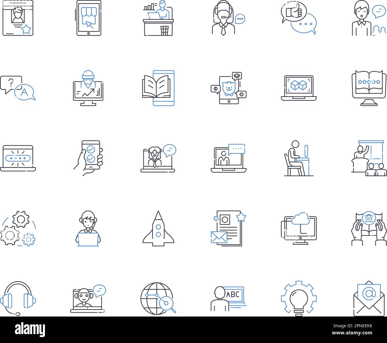 Social psychology line icons collection. Attitudes, Conformity, Socialization, Prejudice, Stereotypes, Groupthink, Compliance vector and linear Stock Vector