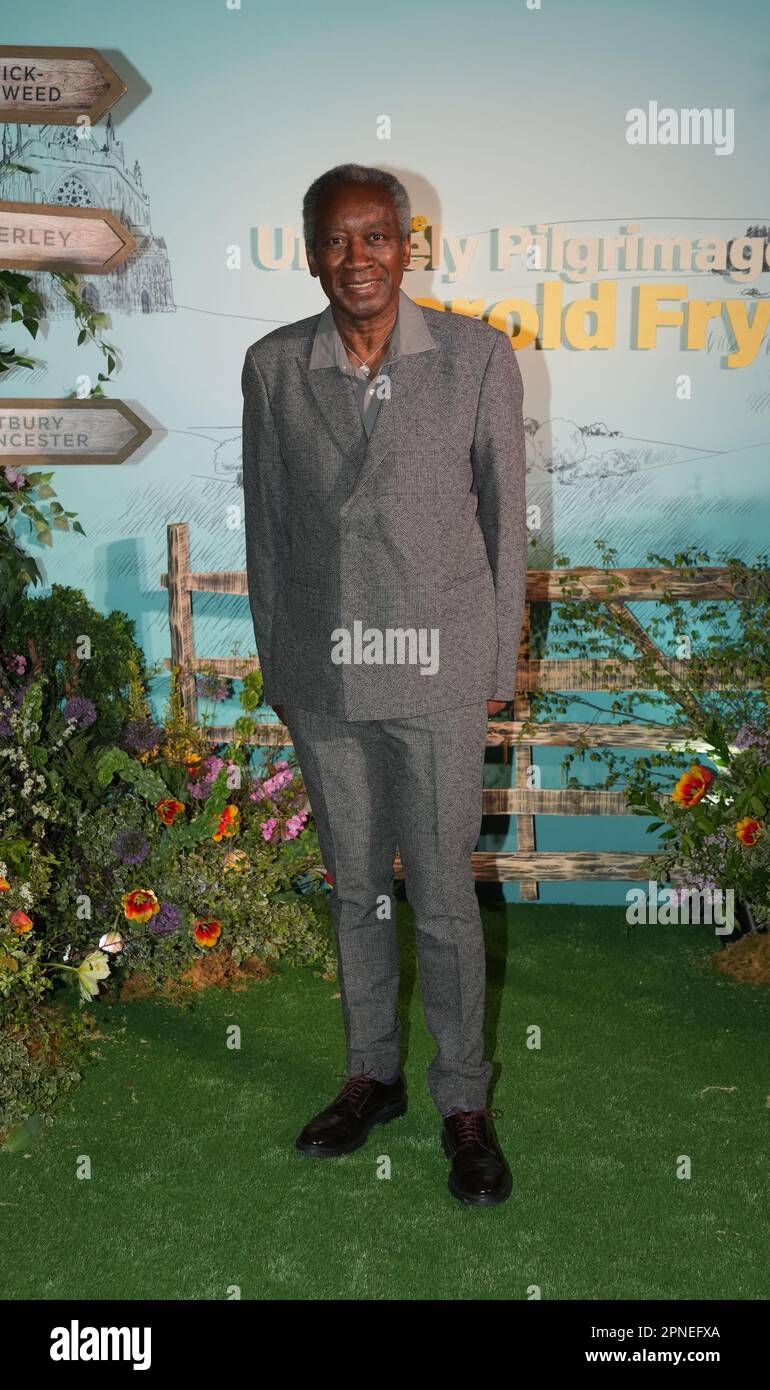 Joseph Mydell attends the gala screening of The Unlikely Pilgrimage of Harold Fry, at the Ham Yard Hotel in London. Picture date: Tuesday April 18, 2023. Stock Photo