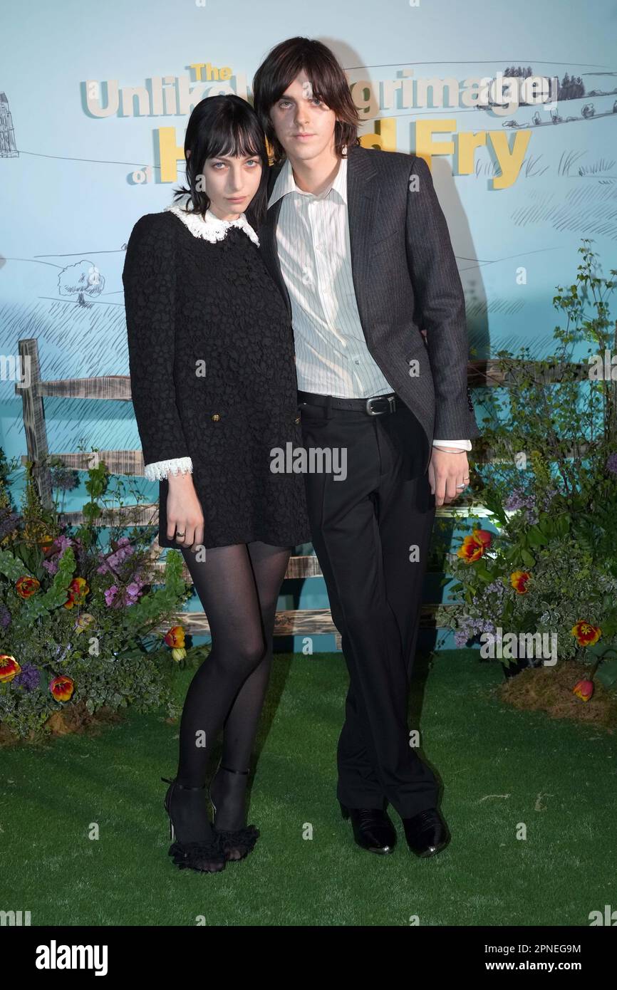 Devon Ross and Earl Cave attends the gala screening of The Unlikely Pilgrimage of Harold Fry, at the Ham Yard Hotel in London. Picture date: Tuesday April 18, 2023. Stock Photo