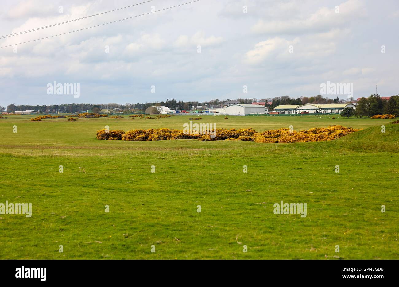 Curragh plains, County Kildare, Ireland. Buildings of The Curragh Camp ...