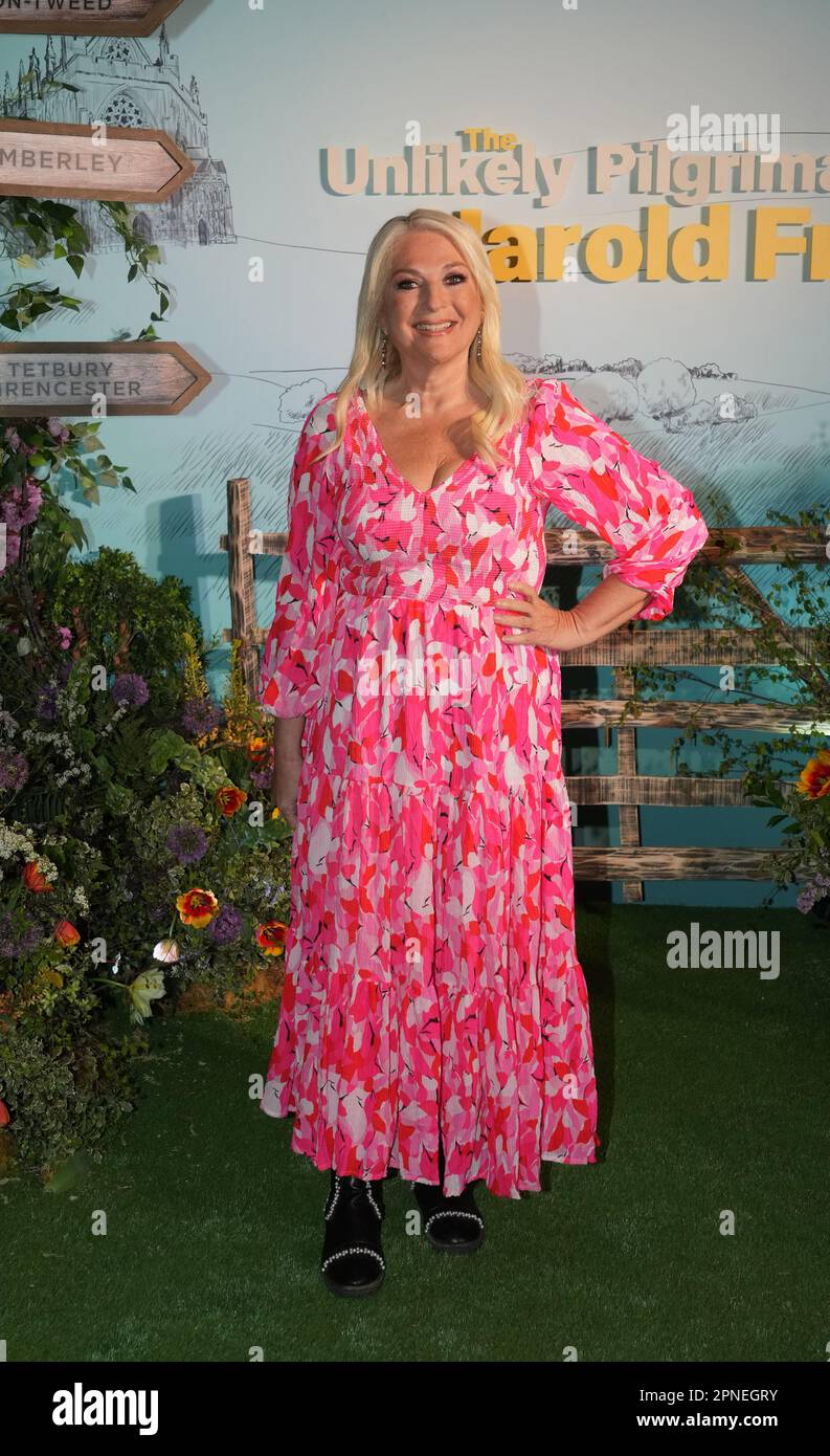 Vanessa Feltz attends attends the gala screening of The Unlikely Pilgrimage of Harold Fry, at the Ham Yard Hotel in London. Picture date: Tuesday April 18, 2023. Stock Photo