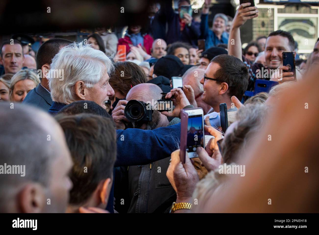 Former US President Bill Clinton during a walkabout in Guildhall Square ...